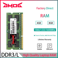GMOG Laptop Memory RAM 4GB 8GB DDR3 1600MHz 1333MHz 1066MHz 1.35V/1.5V SO-DIMM 1PCS Green For Notebook Computer Memoria RAM DDR3