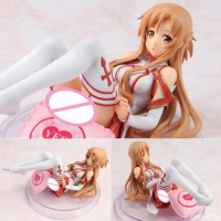 in stock Anime Sword Art Online Yuuki Asuna with Pillow SAOSexy Girls PVC Anime Action Figure Model Toys Collectible Adult Gift