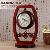 凱琴中式木頭雙面臺鐘客廳座鐘時鐘坐鐘擺件臥室裝飾靜音