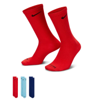 【NIKE 耐吉】襪子 中筒襪 運動襪 籃球襪 3雙組 U NK EVRY PLS LTWT CRW 132 紅藍 SX6891-925
