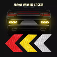 10 Pcs/Set Reflective Arrow Sign Tape Warning Safety Car Sticker For Car Motorcycles Bicycles Bumper Trunk Reflector Car Styling