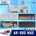 AJAZZ AK980 98% Mechanical Keyboard Three Mode RGB with TFT Color Screen - Fog Sea, Flame Red Switch