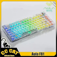 Aula F81 Mechanical Keyboard Bluetooth Wireless Keyboards 3-Mode 2.4g Transparent Gasket Hot-Swapping RGB Office Gaming Keyboard