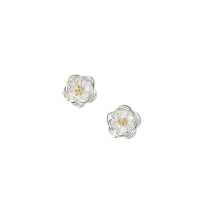 Anting-anting Camellia Perak Tulen S999 Gaya Mewah Ringan Asia Tenggara Reka Bentuk Eksklusif Bunga