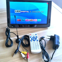 Portable TV Digital Monitor 10.2 Inch DVB-T2 Analog HDMI Mini VGA USB cocok untuk konsol game PS3 - 