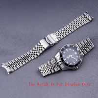 22mm 316L Stainless Steel Watchband Silver Jubilee Watch Band Strap Silver Bracelets Solid Curved End For MDV-106 MDV-106B