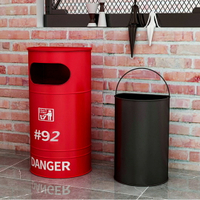 戶外垃圾桶 回收桶 儲物桶 工業風復古垃圾桶營地創意健身房煙灰個性油桶可樂罐戶外商用大號『xy14218』