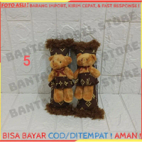 COVER SARUNG SETBELT SET SAFETY BELT SABUK PENGAMAN BONEKA TEDDY TEDY BEAR BERUANG LORENG COKLAT COK