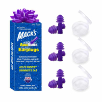 Mack's AquaBlock 耳塞 3對 防水 用於游泳 浮潛 淋浴 B083QRZGLK 紫/透明 [現貨1組出清dd]