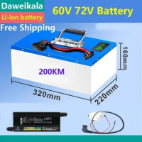 Electric Vehicle Lithium Battery 60V72Vsuper Capacity Lithium Battery Electric Motorcycle Tricycle Lithium Battery Free Shipping