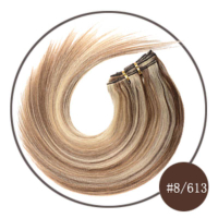100% Real Natural Hairpiece Clips On 70g-120g/7Pcs 15" to 26" Silky Stright Hairpiece Clips Brazilia