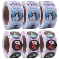 500pcs/roll Merry Christmas Sticker for Gift Bag/Box Seal Labels New Year Gift Packaging Sticker Tag Xmas Christmas Decorations