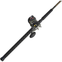PENN Squall II Level Wind Conventional Reel and Fishing Rod Combo, Black/Gold