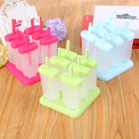1PC 6Pcs Ice Cream Popsicle Molds Cooking Tools Rectangle Shaped Reusable DIY Frozen Ice Cream Pop Baking Moulds PF 002