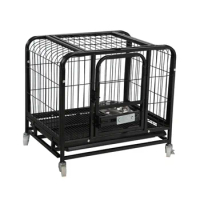 Modern Outdoor Portable Black Metal Steel Small Large Pet Kennel Dog Cage Crate for Sale