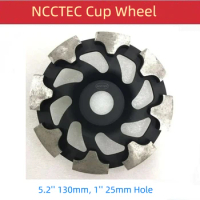 5.2'' T Segments Cyclone Diamond Sintered Grinding Cup Wheels 1'' 25mm Hole | 130mm Concrete Grinding Discs for Hilti Grinder
