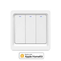 WiFi Smart Neutral Needed Button Light ON/OFF Wall Switch 1/2/3 Gang EU UK 86x86mm Work With Apple HomeKit