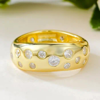 S925 Silver Ring Gold Plated Instagram Style Full Sky Star Ring Fashion Romantic Series Ring