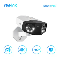 Reolink Duo 2 poe camera 4k Dual Lens wide view Human Car Pet Detect Security Camera outdoor security protection CCTV IP Camera