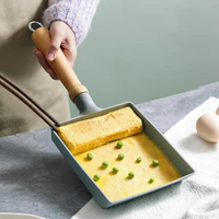 麥飯石玉子燒鍋小號不粘鍋迷你日式煎鍋家用方形厚蛋燒卷平底早餐