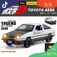 GMS INITIAL D AE86 aloi 1:32 skala model kereta DIECAST tarik ke belakang mainan kereta koleksi lamp