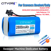 CITYORK 100% Original 14.4V 2800mAh Li-ion Replacement Battery for Ecovacs Deebot N79 DN622 DH56 DS37 Eufy RoboVac11 RoboVac 30