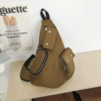 全城熱賣 - 機能弓箭包男款戶外運動斜挎包工裝背包登山包騎行通勤胸包單肩包棕色