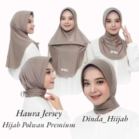 Haura || Hijab Dinas Instan Jersey || Kerudung Polwan Tali || Jilbab Dinas Polwan