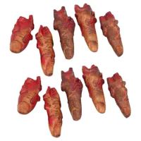 10 Pcs Bloody Severed Fingers Hand Lunch Box Toy Decor Halloween Horror Toddler