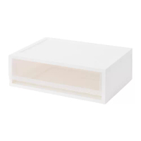 SOPPROT 組合式抽屜盒, 透明白色, 38x26x12 公分