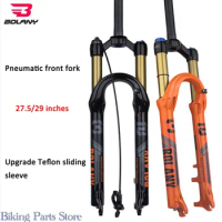 BOLANY Bike Air Fork 120mm Travel Oil Air Suspension Lightweight Aluminum Magnesium Alloy 27.5 29Inch Quick Release Bicycle Fork