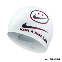 【NIKE 耐吉】SWIM 男女 矽膠泳帽 運動 機能 白 NESSD122-100