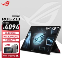 ASUS ROG Flow Z13 Gaming Laptop 12th Intel Core i9 12900H 16G RAM 1T SSD RTX3050Ti-4GB 4K Screen 13.4Inch E-sports Computer