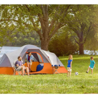 Tents for Family Camping, Hiking and Backpacking 4 Person Dome Camp Tents with Included Tent Gear Loft for Outdoor Accessories