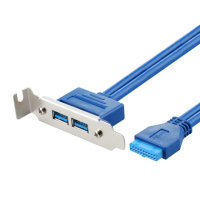 【台灣霓虹】USB3.0 2埠轉20PIN擋板型擴充連接線(短擋板)