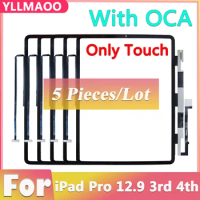 5 Pcs Outer Glass With OCA Touch Screen For iPad Pro 12.9" 3rd 4th Gen A1876 A1895 A2014 A1893/A2229 A2069 A2232 A2233