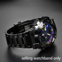 16mm fine steel watchband for Casio Watch G-Shock small steel gun GM110 series statanium Alloy Moon Back Watch belt accessories