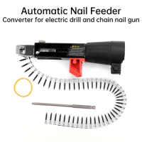 9.25in Pneumatic Chain Nail Gun With Accessories Screws Automatic Electric Nailing Machine Screwing Tool Woodworking Decoration
