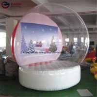 Christmas Events Inflatable Snow Globes Ball Inflatable Dome Snow Globe With Themed Backdrop