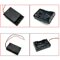 3 Slots AA/AAA Power Battery Storage Case Box Holder Leads With Switch&amp;Lid for DC motor led light Power 5v