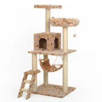 cat climbing rack indoor luxury pet play multi-layer wooden cat climbing cat tree