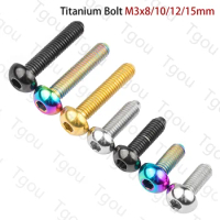 Tgou Titanium Bolt M3x8mm M3x10mm M3x12mm M3x15mm Allen Key Head Screws for Bicycle