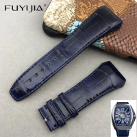 FUYIJIA Custom Franck-Muller V45 V32 Substitute Watchbands Nile Crocodile Skin Strap 20MM 28MM Calibrator Genuine Crocodile Belt