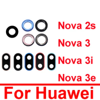 Back Rear Camera Glass Lens Cover For Huawei Nova 2s 3 3e 3i P Smart Plus Camera Holder with Glass Lens Cover Frame Repair Parts