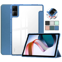 For Redmi Pad Tablet Luxury Transparent Back PU Leather Smart Cover for Xiaomi Redmi Pad RedMiPad 10.61 2022 Funda Case Cover