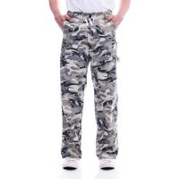WYNSTYLEE - Celana Carpenter Loreng Camo Panjang Pria Reguler White Putih Camo Loose Fit Katun Non S