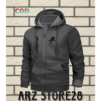 Áo khoác có khóa kéo màu đen miễn phí, mẫu Hayabusa Kirka 35, áo hoodie phong cách Distro mới nhất c