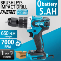 Kingtree 650N.m 18V Cordless Drill Brushless Electric Drill Impact Drill of Decoration Team Power Tools for Makita 18V Battery