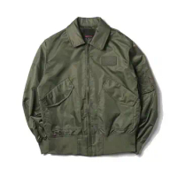 Men Flight Jacket Autumn Quality American Military Uniform Aviator Coat Turn Down Collar Cargo Male Motorcycle Jacket