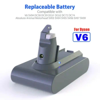21.6V 6000mAh Replacement Battery for Dyson Li-ion Vacuum Cleaner SV09 SV07 SV03 DC58 DC61 DC62 DC74 V6 965874-02 Animal Battery